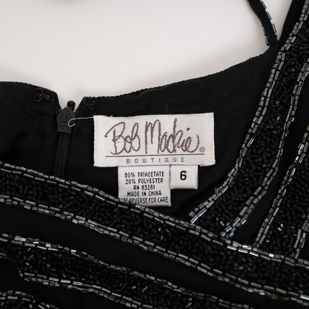 Vintage Bob Mackie beaded gown size 6 sequin black tie - Picture 7 of 11